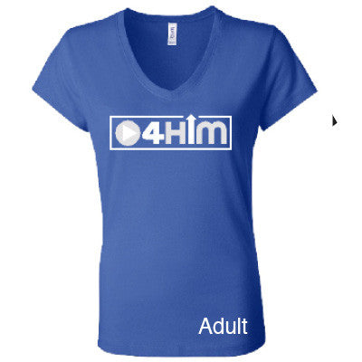 Adult V-Neck (Women's Cut) True Blue Shirts (Sizes run small so order one size larger)