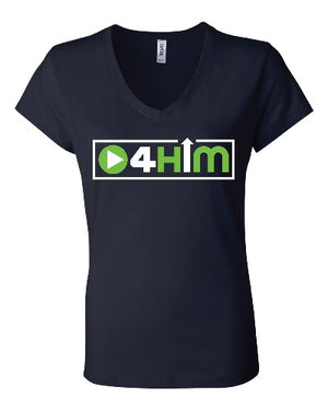 Adult V-Neck (Women's Cut) Blue and Green Shirts (sizes run small so order one size larger)