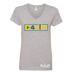 Adult Grey V-Neck (Women's Cut) Gold and Green Shirts (Sizes run small so order one size larger)