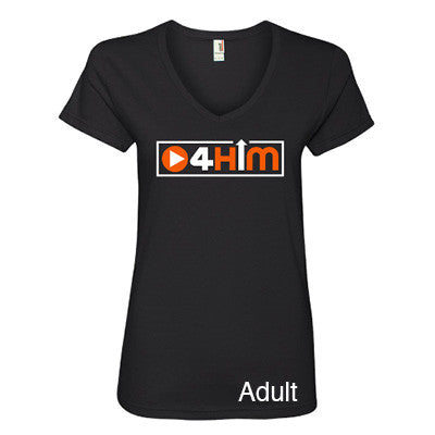 Adult V-Neck (Women's Cut) Orange and Black Shirts (Sizes run small so order one size larger)