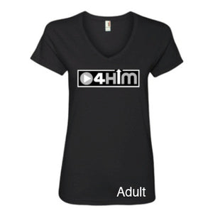 Adult V-Neck (Women's Cut) Silver and Black Shirts (Sizes run small so order one size larger)